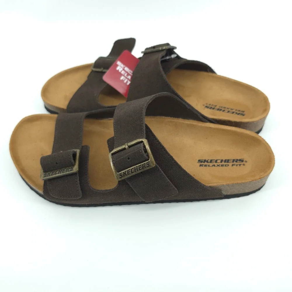 Skechers Mens Aidan-Leelan Sandal Synthetic Chocolate Brown 9 Relaxed Fit